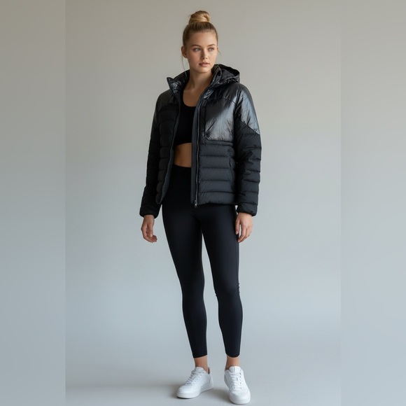 lululemon wunder puff athletica black goose down Black Puffer Jacket - Picture 3 of 9